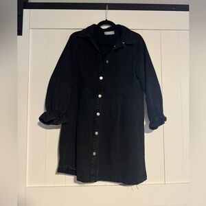 Long black button up dress